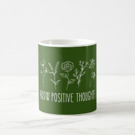 Caneca De Café Estética de Pensamentos Positivos Crescem