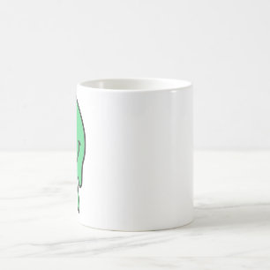 Caneca De Café Estética de Rosto Sorridente Verde Derretido Tripp