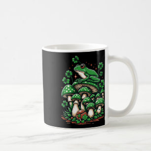 Caneca De Café Estética de Sapo Cottagecore Sob Cogumelo St Patri