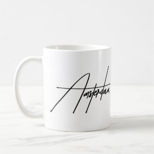 Caneca De Café Estética de Tipografia Minimalista de Amsterdã Lem