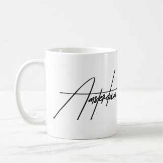 Caneca De Café Estética de Tipografia Minimalista de Amsterdã Lem