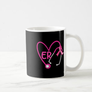 Caneca De Café Estetoscópio Cardíaco Cancer De Fita Rosa Er Nur