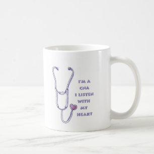 Caneca De Café Estetoscópio Coração Enfermeiro CNA