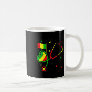 Caneca De Café Estetoscópio Coração Juneteenth História Negra Enf