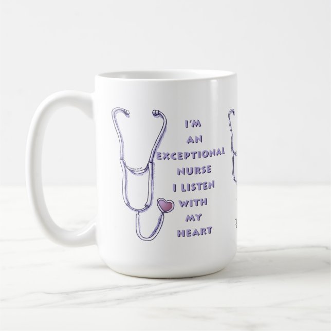 Caneca De Café Estetoscópio enfermeira excepcional  (Esquerda)