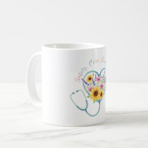 Estetoscópio Floral em Aquarela Presente de Coraçã