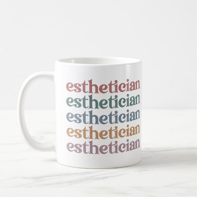 Caneca De Café Estheticista Cosmetólogo Beauticista maquiadora (Esquerda)