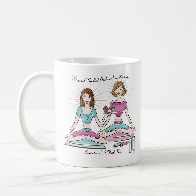 Caneca De Café Esticado Ortografado para Trás é Desserts Café Mug (Esquerda)