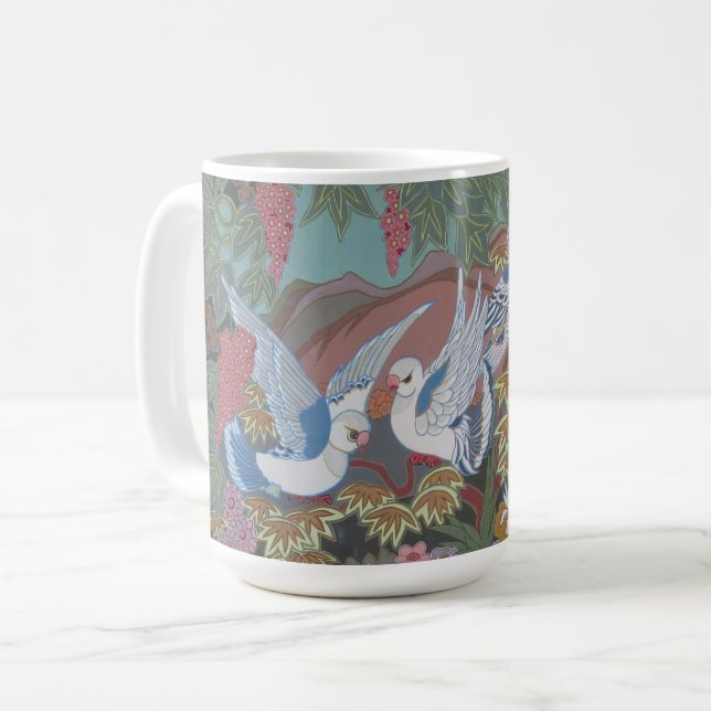 Caneca De Café Estilização de pombos no Jardim Sangrento (Frente Esquerda)