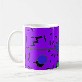 Caneca De Café Estilo Abstrato Memphis Elétrico de 80s Retro Invi