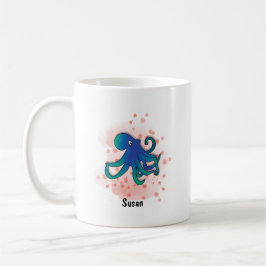 Caneca De Café estilo aquarela poltopus feliz