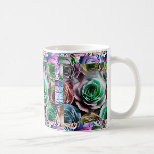 Caneca De Café ESTILO ARTÍSTICO DA FLOR rosa