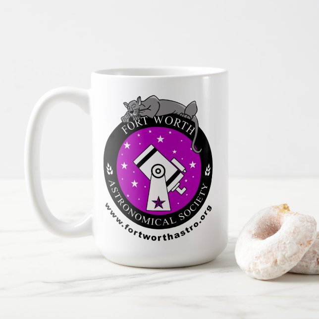 Caneca De Café Estilo Básico FWAS, Estilo Básico, Personalizável (Com Donut)