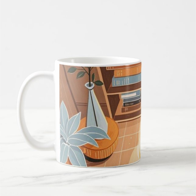 Caneca De Café estilo Boho quente e abstrato (Esquerda)