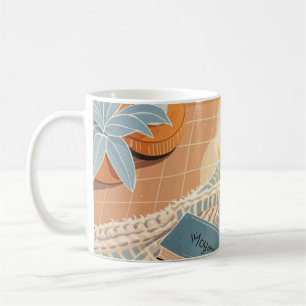Caneca De Café estilo Boho quente e abstrato