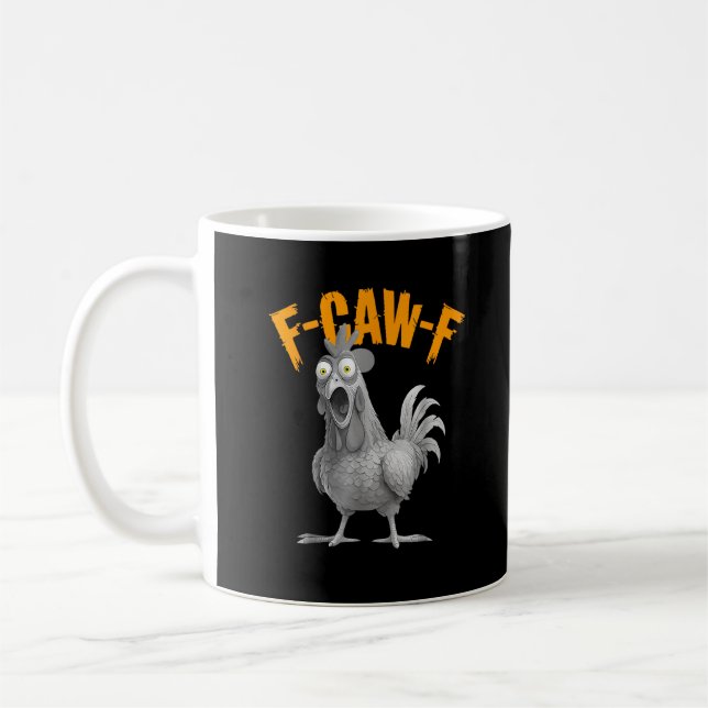 Caneca De Café Estilo Clássico Retro Engraçado F Caw F Frango (Esquerda)