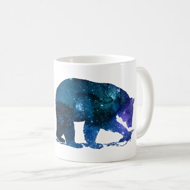 Caneca De Café estilo da aguarela da arte do urso (Frente Esquerda)