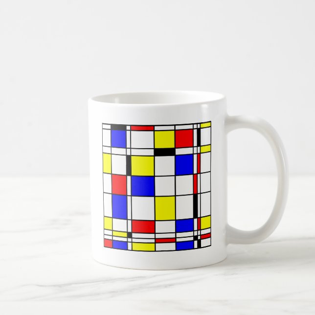 Caneca De Café Estilo da arte de Mondrian (Direita)