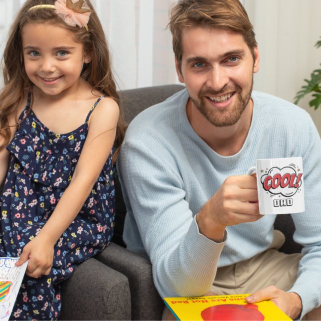Caneca De Café Estilo da revista em quadrinhos Padrão Pai Legal B (Criador carregado)