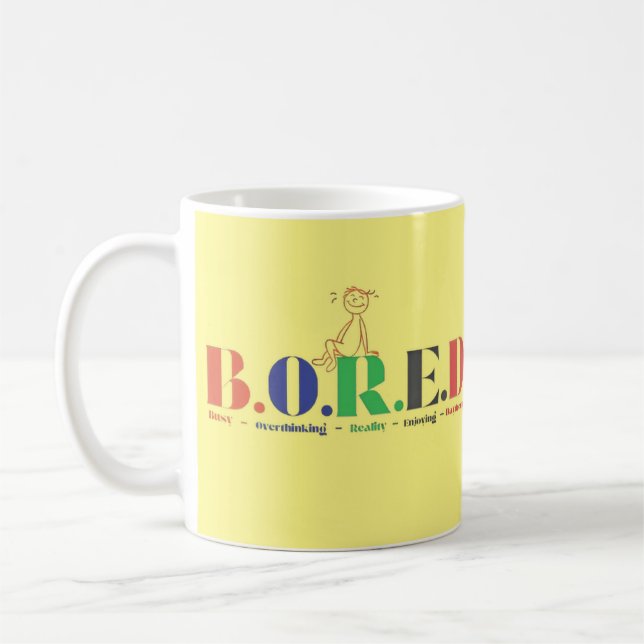 Caneca De Café Estilo da sigla B.O.R.E.D. (Esquerda)