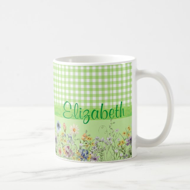 Caneca De Café Estilo de Algodão Flores Selvagens (Direita)