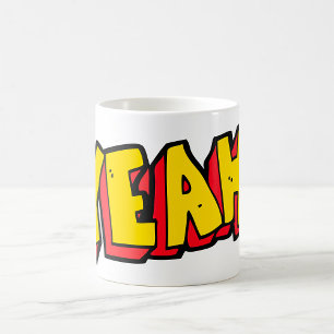 Caneca De Café Estilo de banda desenhada Sim Texto Gráfico em Ama