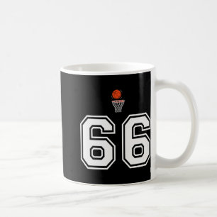 Caneca De Café Estilo de Basquete 66 Número Premium Branco Vintag