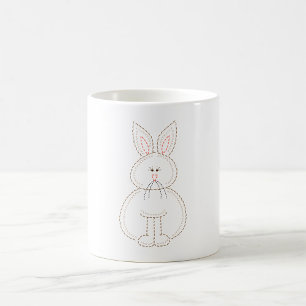Caneca De Café Estilo de Bordado Bonito Coelho Coelho