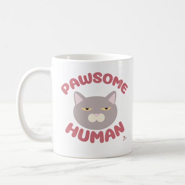 Caneca De Café Estilo de Cartografia de Gato Legal Humano Pawsome (Esquerda)