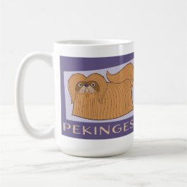 Caneca De Café Estilo de Cartoon Adorável Cão Pekingese