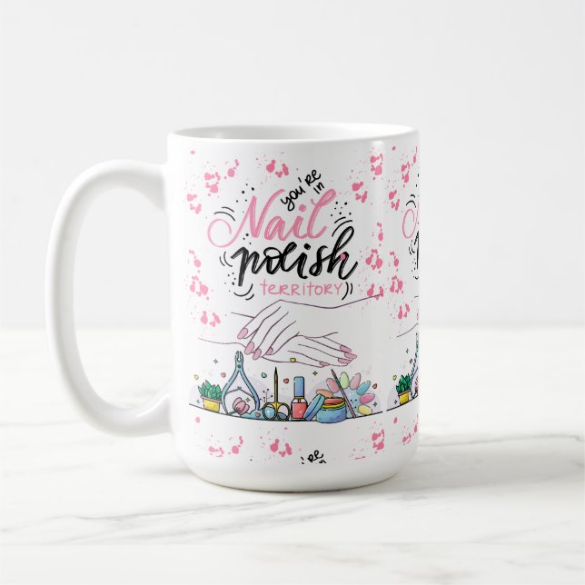 Caneca De Café estilo de decoração de salão de unhas (Esquerda)