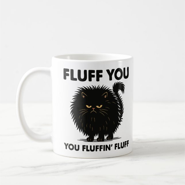 Caneca De Café Estilo de Gatinho de Vida Contínua Fluffy Volumino (Esquerda)