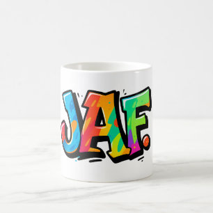 Caneca De Café Estilo de grafite JAF - tipografia colorida de art