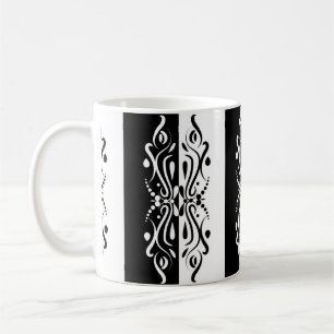 Caneca De Café Estilo de Harlequin Abstrato branco e preto elegan