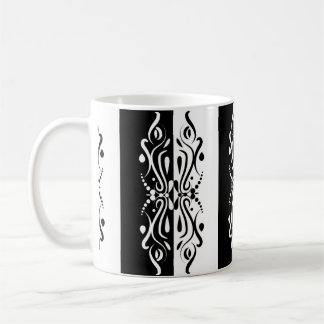 Caneca De Café Estilo de Harlequin Abstrato branco e preto elegan
