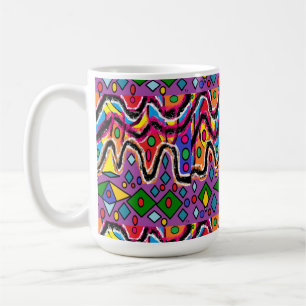 Caneca De Café Estilo de pintura Hippy Retro