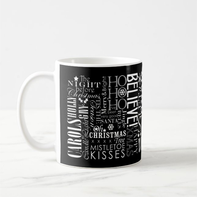 Caneca De Café Estilo de quadro negro de sentimentos de feriados  (Esquerda)