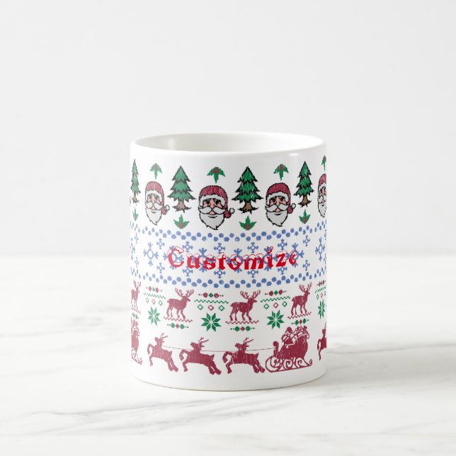 Caneca De Café Estilo de Suéter de Natal Feio Thunder_Cove (Centro)