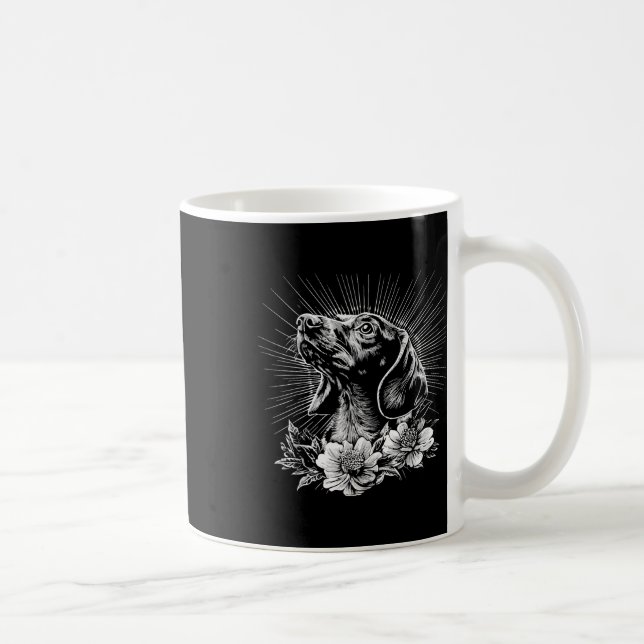 Caneca De Café Estilo de Tatuagem Lover Dachshund Retro Cog (Direita)