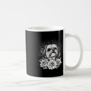 Caneca De Café Estilo de Tatuagem Retro Amante do Cão Shih Tzu _1