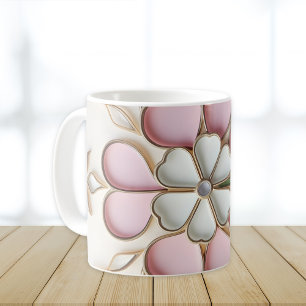 Caneca De Café Estilo de Vidro Colado de Dia de São Patrício Rosa
