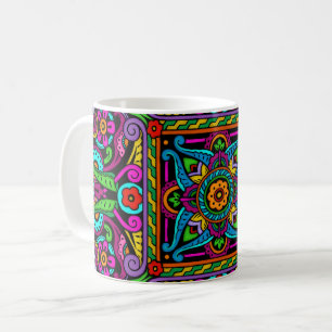 Caneca De Café Estilo de Vidro Manchado Bohemiano