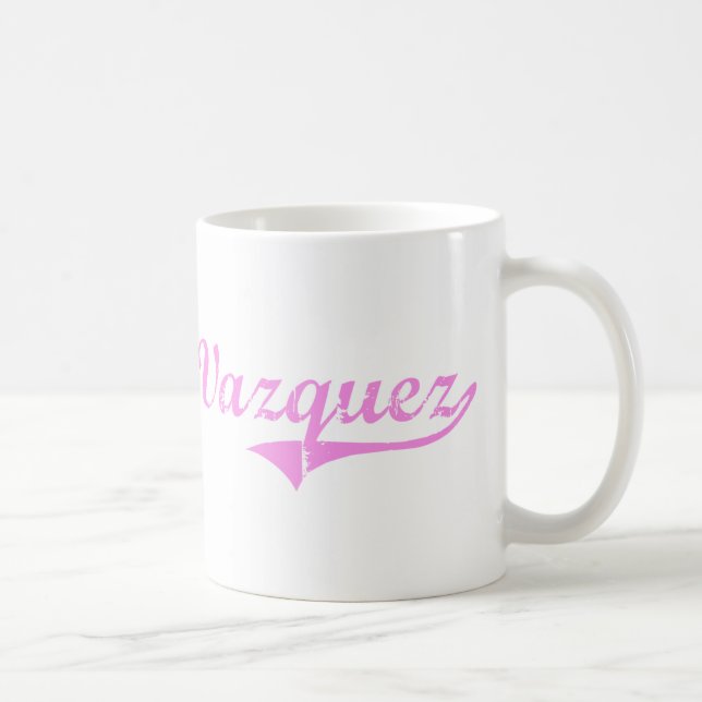 Caneca De Café Estilo do clássico do sobrenome de Vázquez (Direita)