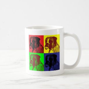 Caneca De Café Estilo do pop art do cão do pugilista