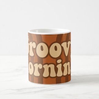 Caneca De Café Estilo dos Anos 70 com Design Geométrico Laranja e