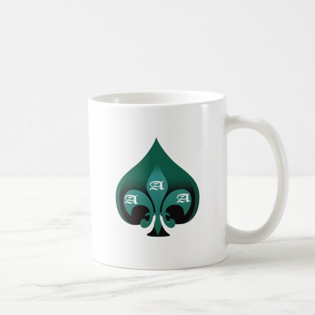 Caneca De Café Estilo elegante do ás de espada verde (Direita)