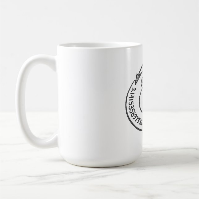 Caneca De Café Estilo Giz Símbolo Pi com Dígitos – Dia do Pi Mate (Esquerda)
