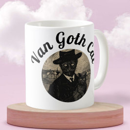 Caneca De Café estilo gótico de Gótico de Van Cat Starry Night