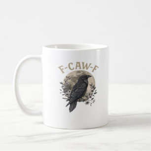 Caneca De Café Estilo Gráfico Divertido de Ave Corvo F Caw