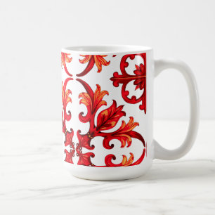 Caneca De Café Estilo italiano,mosaico,vermelho